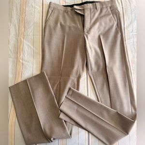 John Varvatos 100% Wool "Bedford" Trousers - 29R - Taupe Gray
